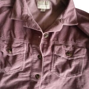 Purple Corduroy Button-Up Shirt